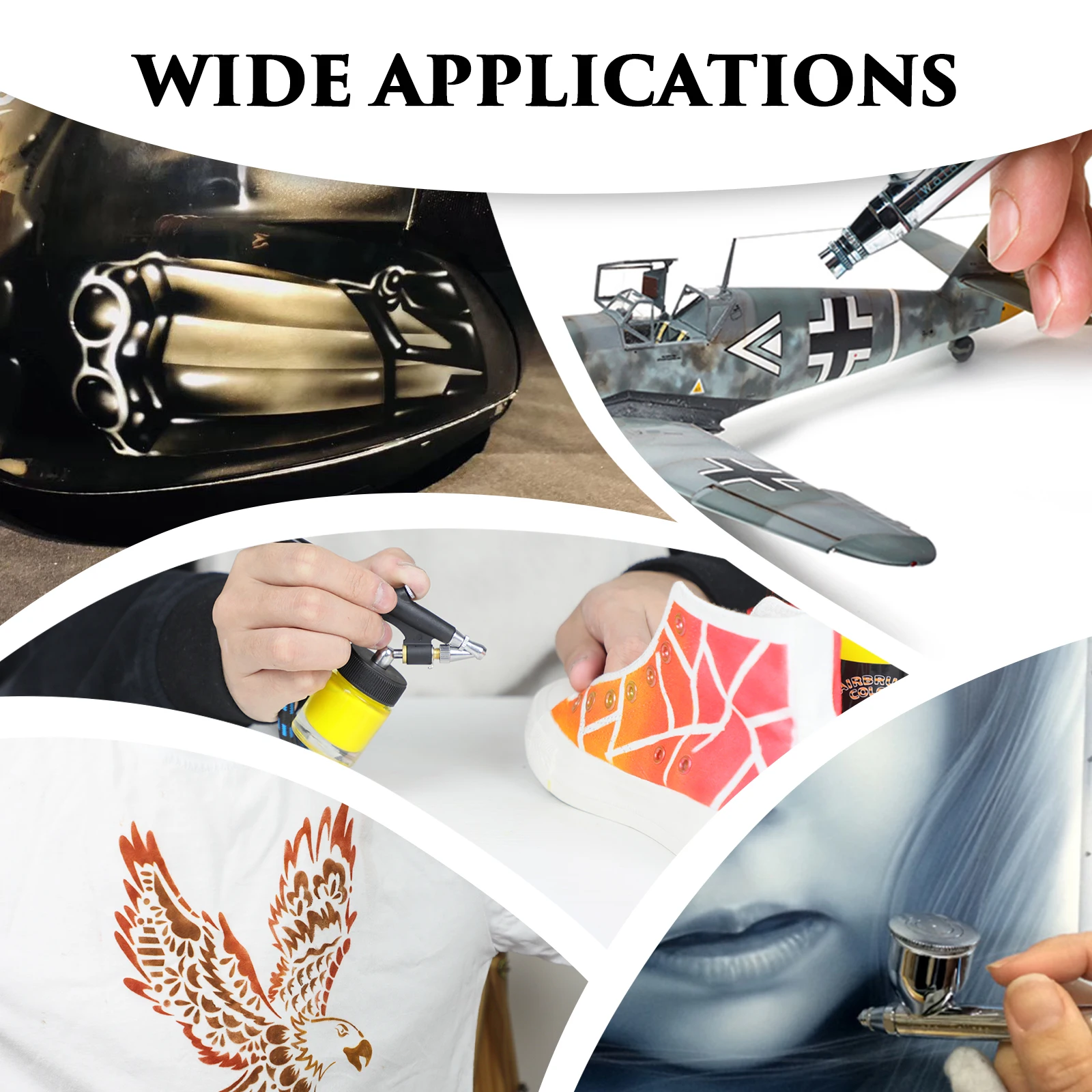 SAGUD Acrylic Airbrush Paint Matte Inks for Model Hobby, Shoes, Leather Easy to Clean Water Based 32 Colors 100ML/Bottle Paint 6