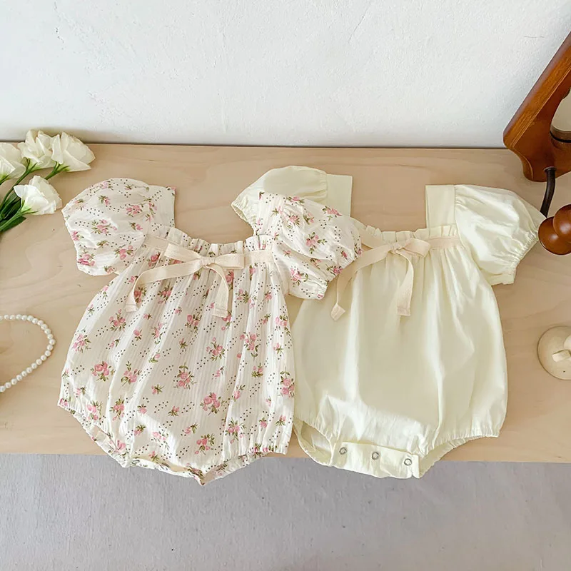 Baby Clothing Summer Newborn Clothing Floral Romper TGie Jumpsuits Short Sleeve Sunsuits 0-2Y Infant Rompers Best Sellers In Babies & Kids