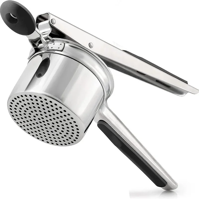 Stainless Steel Potato Ricer with 3 Interchangeable Fineness Discs Silicone Grip Handle Kitchen Tools Potato Press Masher