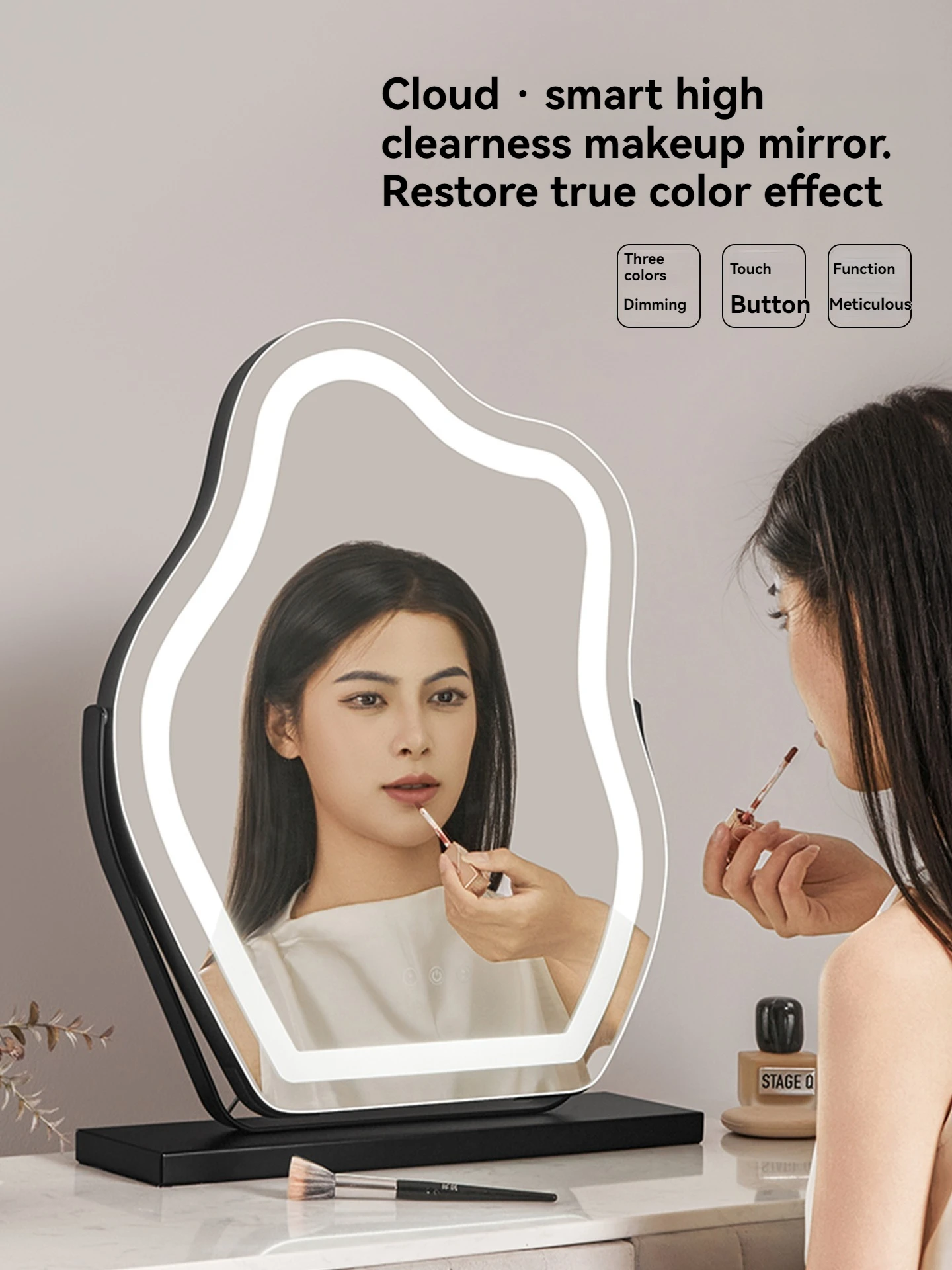 Clouds True HD LED Makeup Mirror Desktop Smart Bedroom Home Simple Shape with Lights