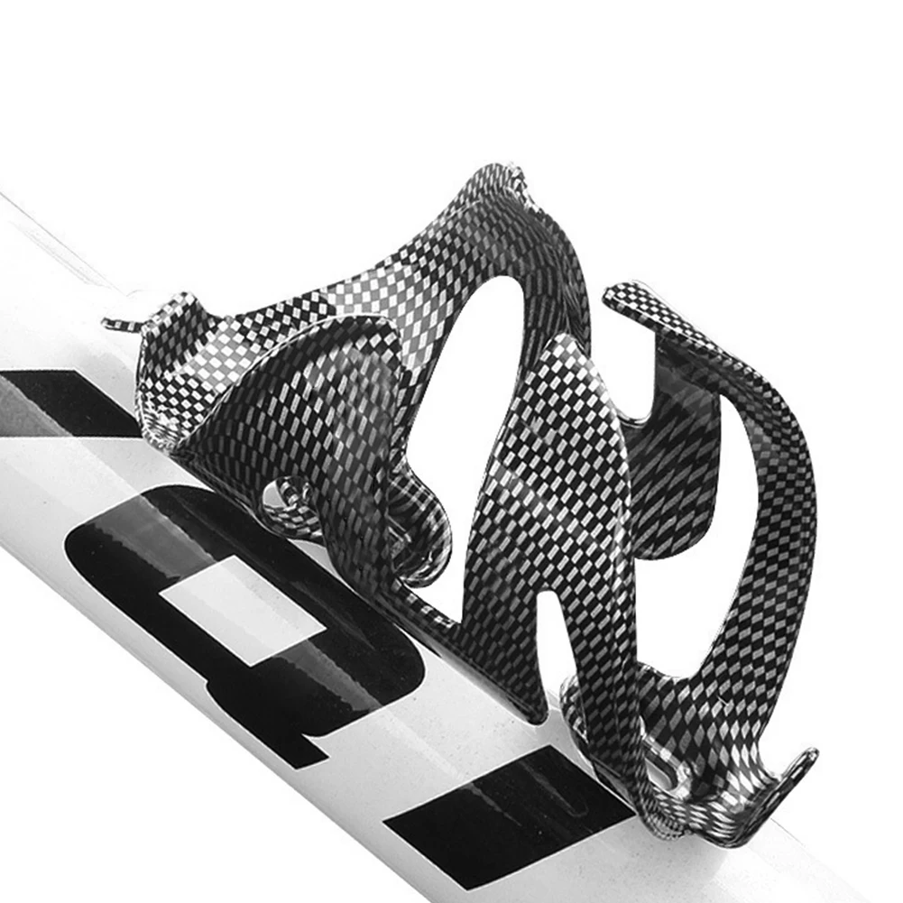 Bike Water Bottle Cage Holder + 2 Screws Cycling Accessory Carbon Fiber Texture Biking Portable Dustproof Cycling Parts