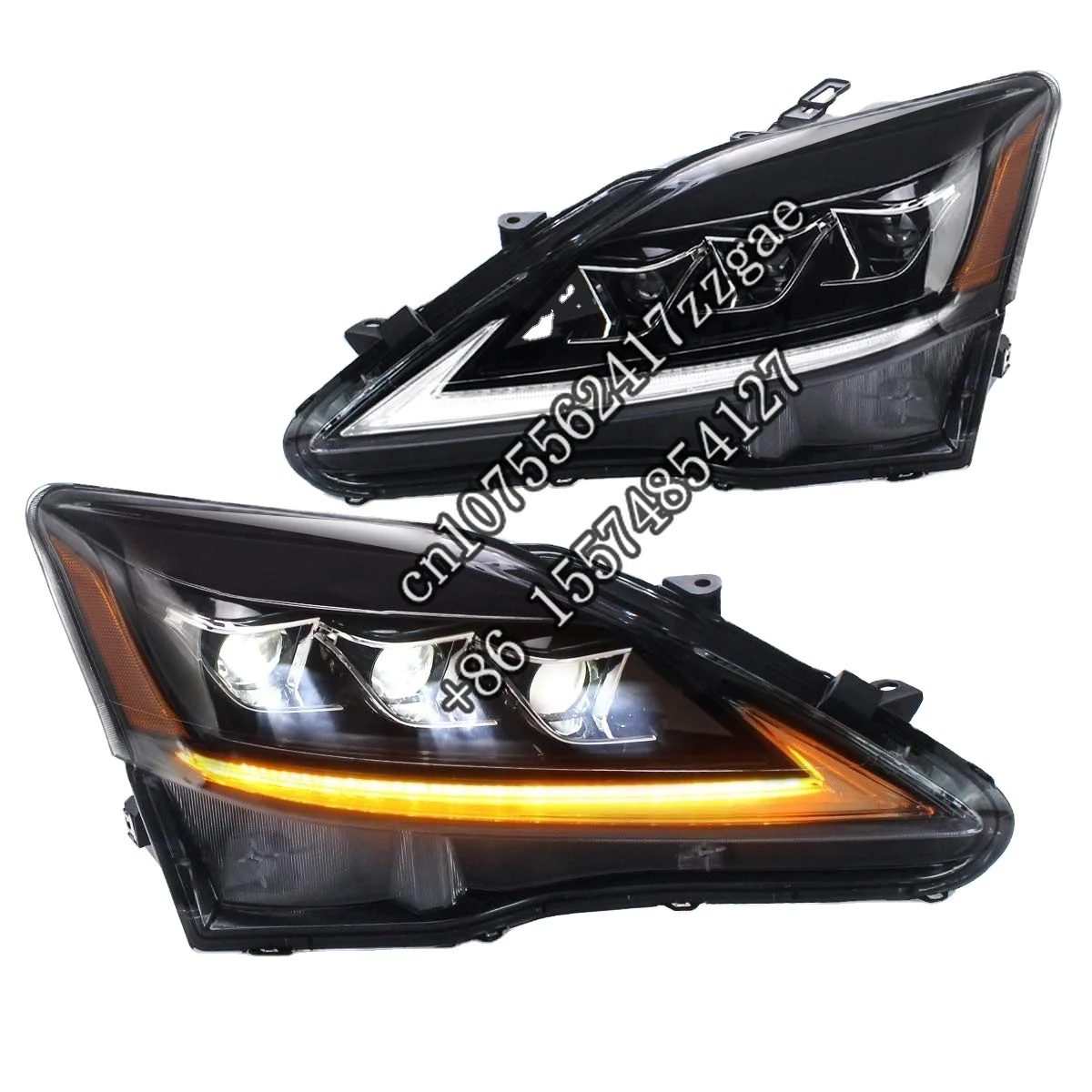 Front Lamps with Sequential Turn Signal Full LED Headlights for Lexus IS250 IS350 ISF IS 220d 2006 -2012 remtekey toy48 smart emergency key blade both side groove for lexus es350 gs350 gs430 gx460 is250 ls460 2008 2009 2010 2011