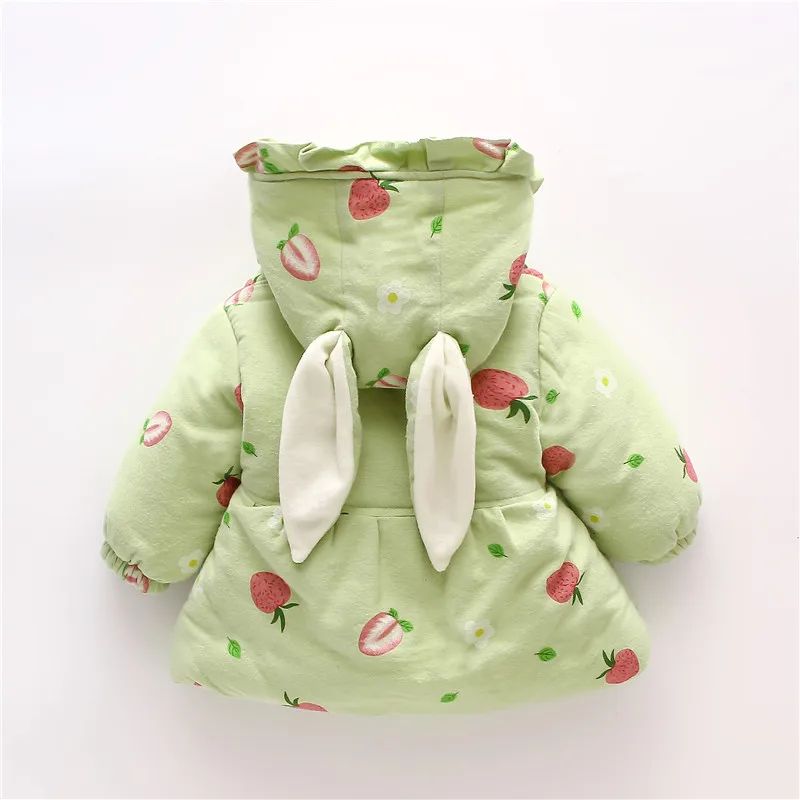 Winter Jacket Kids Girls Hooded Parkas Warm Coat For Girls Jacket Children Clothes Print Thicken Coats Outerwear With Bag