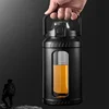 Large Capacity 2L Water Bottle Glass Bottle with Removable Straw, High Borosilicate Glass Water Bottle with Carry Handle for Gym 4