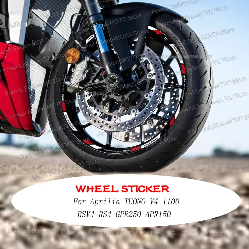 

For Aprilia TUONO V4 1100 RSV4 RS4 GPR250 APR150 Motorcycle Wheel Sticker Waterproof Hub Decal Rim Stripe Tape 17" inch