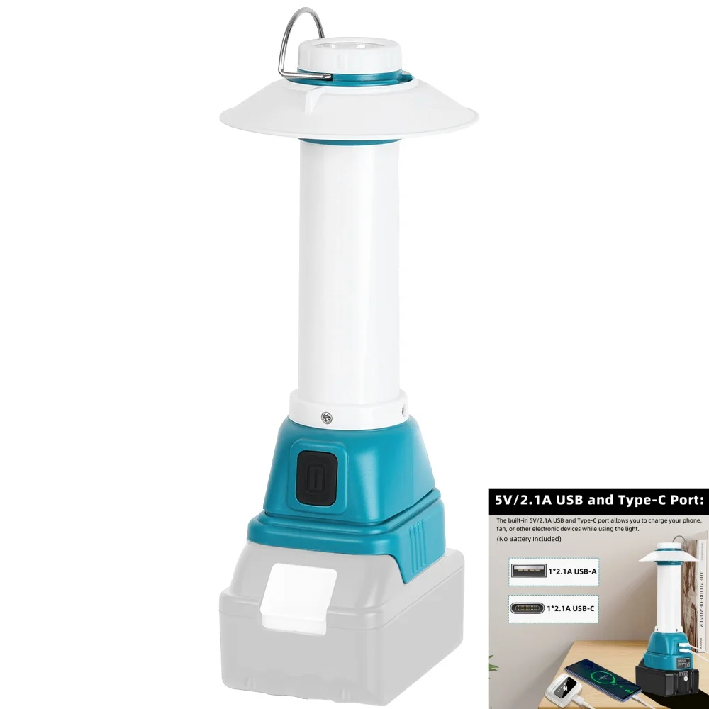 800LM Lantern for Makita LXT 14.4V-18V Battery, Portable Camping Light with USB/Type-C, Emergency Use (Battery Not Included)
