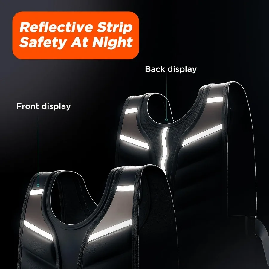 Weighted Vest for Men and Women with Reflective Stripes 15LB Adjustable Buckle Straps Weight Vests for Strength Training, Runnin