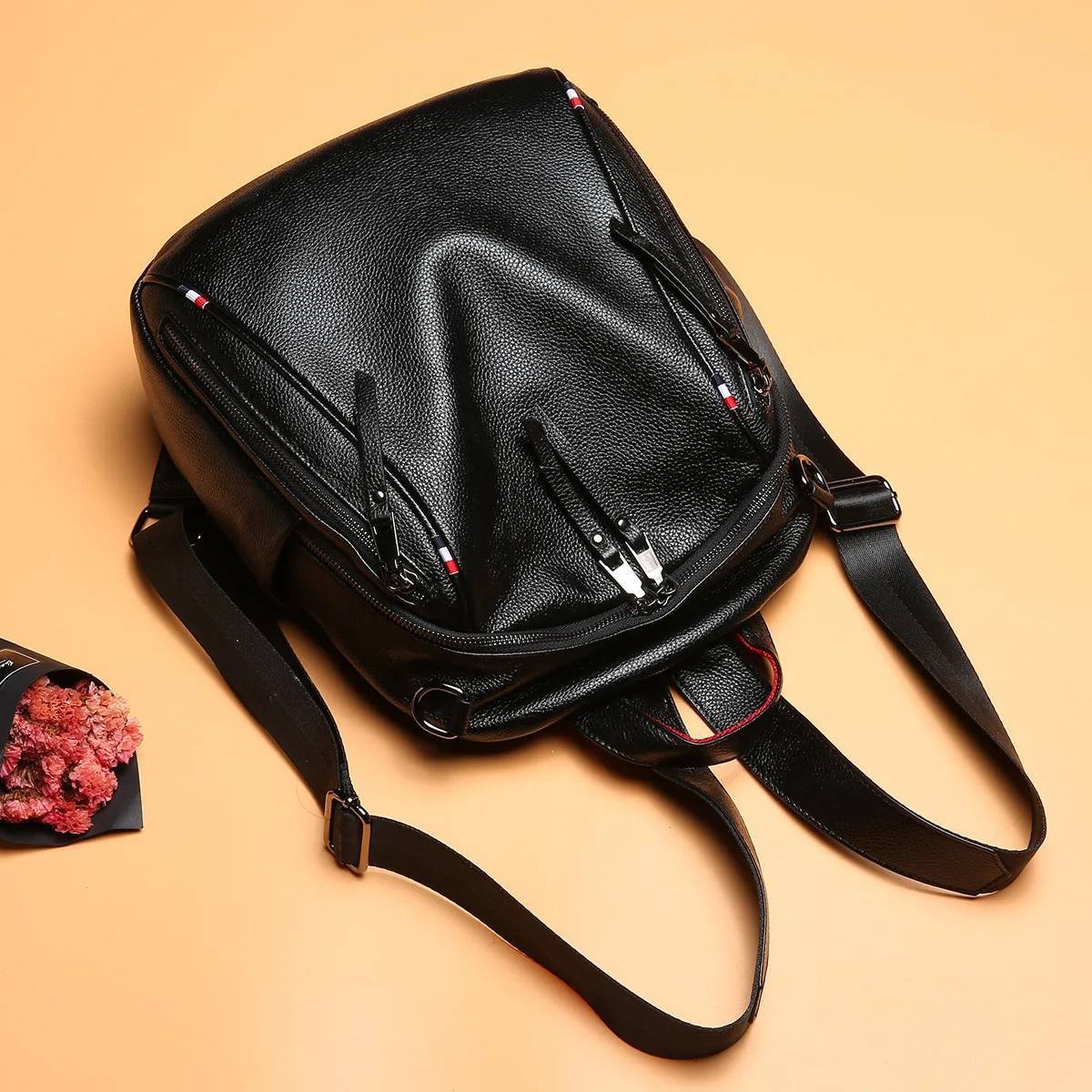 New Women's Genuine Leather Retro Backpack Large Capacity Versatile Travel Backpack Soft Leather