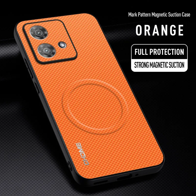 Luxury Car Magnetic Holder Shockproof Silicone Phone Case for Motorola Moto Edge 40 Neo