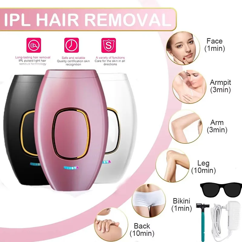 Laser Hair Removal Body Bikini Flash Epilator Pulse Permanent Laser Hair Remover Painless for Women Men Universal