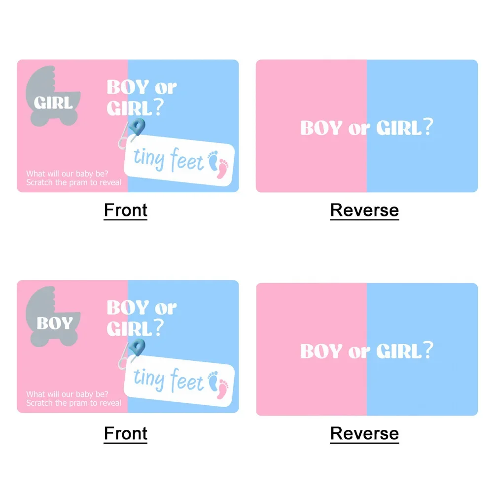 24pcs Boy or Girl Gender Reveal Game Scratch Cards for Team Girl Boy Birthday Baby Shower Baptism Party Supplies