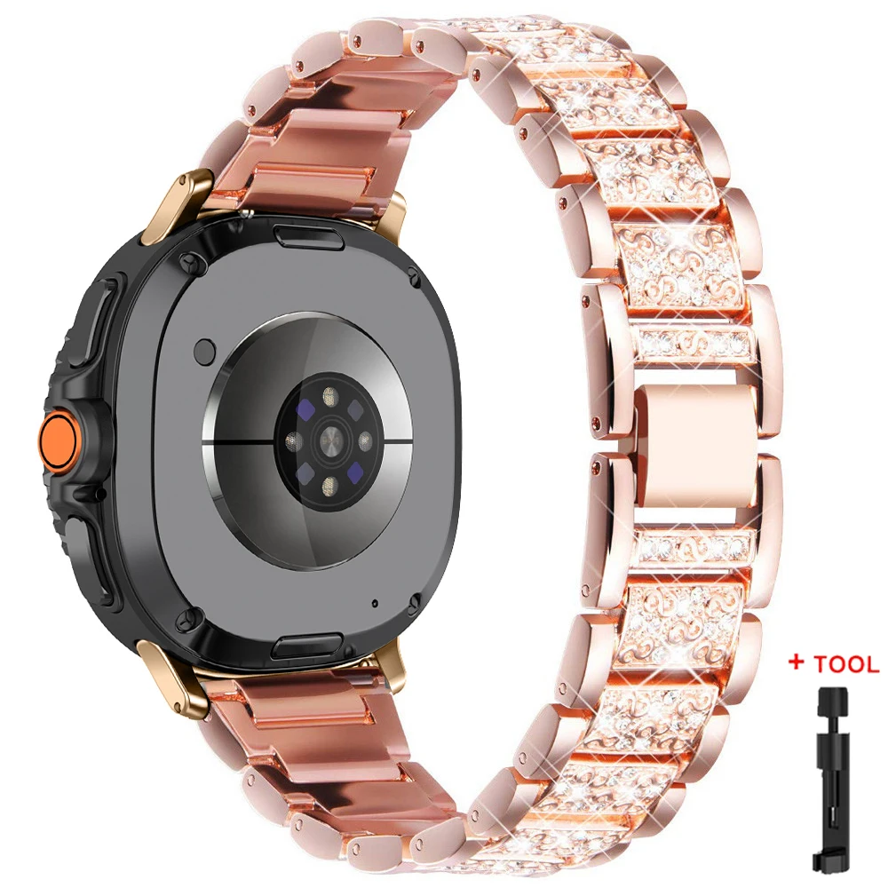 Luxury Diamond Metal Bracelet for Women - Elegant Replacement Strap for Smart Watches