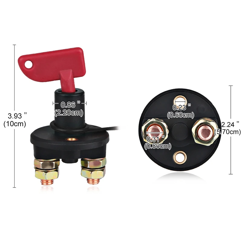 O carro cortou o interruptor principal da bateria, interruptor de alimentação do veículo, isolador de desconexão, disjuntor, interruptor principal,