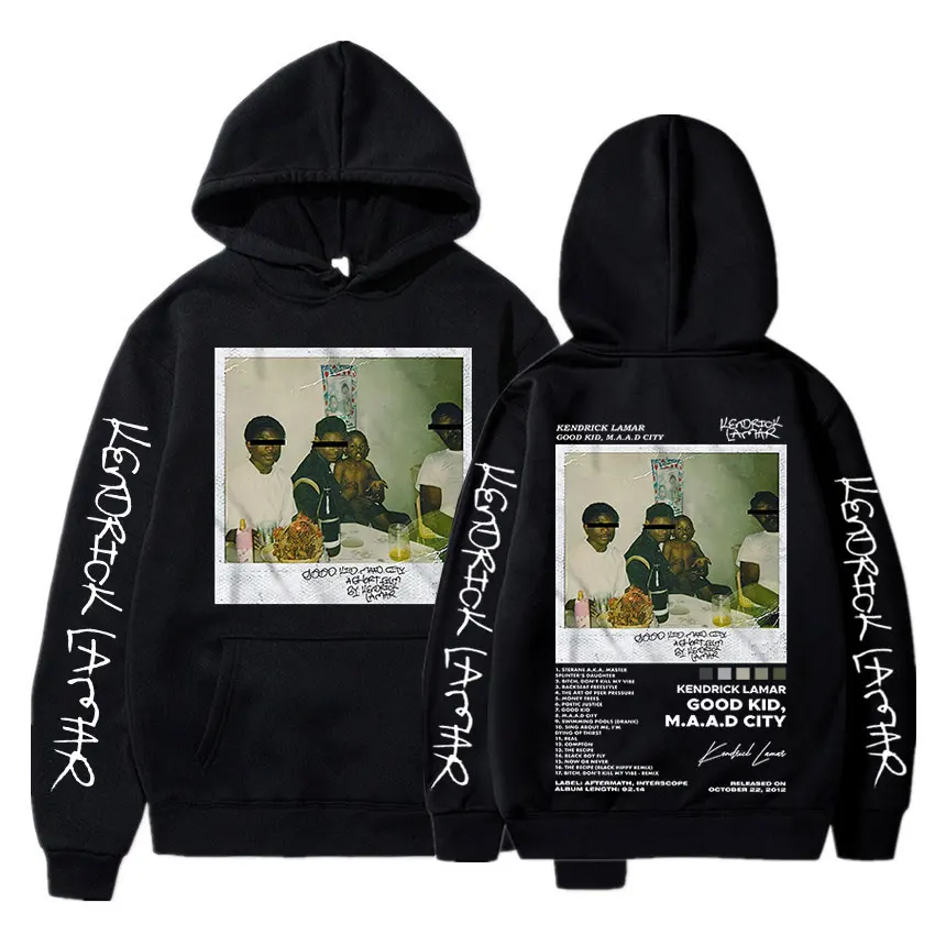 

Rapper Kendrick Lamar Good Kid Hoodie Men Women Hip Hop Music Album Graphic Hooded Sweatshirts Oversized Streetwear Pullovers