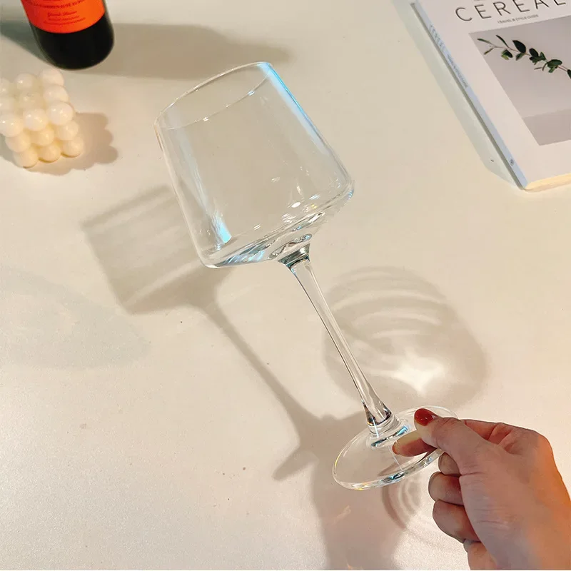 1pc Burgundy Crystal Cup Glass Red Wine Glass Goblet Grape Glass Home Nordic Style Handmade Lead-free Premium Wine Glass