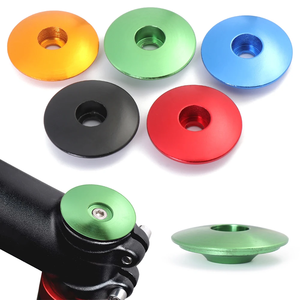 Bicycle Headset Bike Stem Cap Bicycle Head Cap 28.6mm Aluminum Alloy Bicycle Headset Cap Dustproof Top Cap Cycling MTB Bike Headset Stem Cover Outdoor Mountain Bike Parts