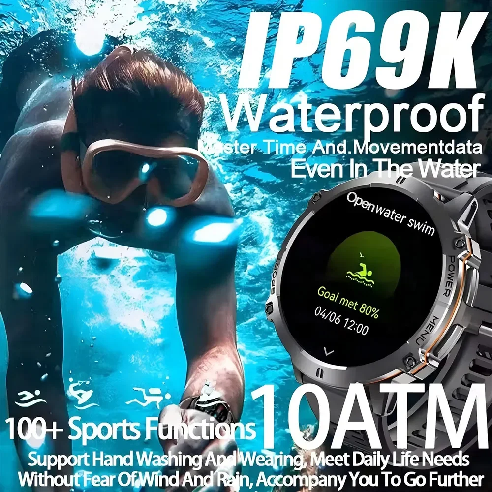 2026 Military TANK X3 Smart Watch Men 1.73" AMOLED Screen 5ATM Waterproof 1000mAh Battery GPS Sports Fitness Track Smart Watches 2