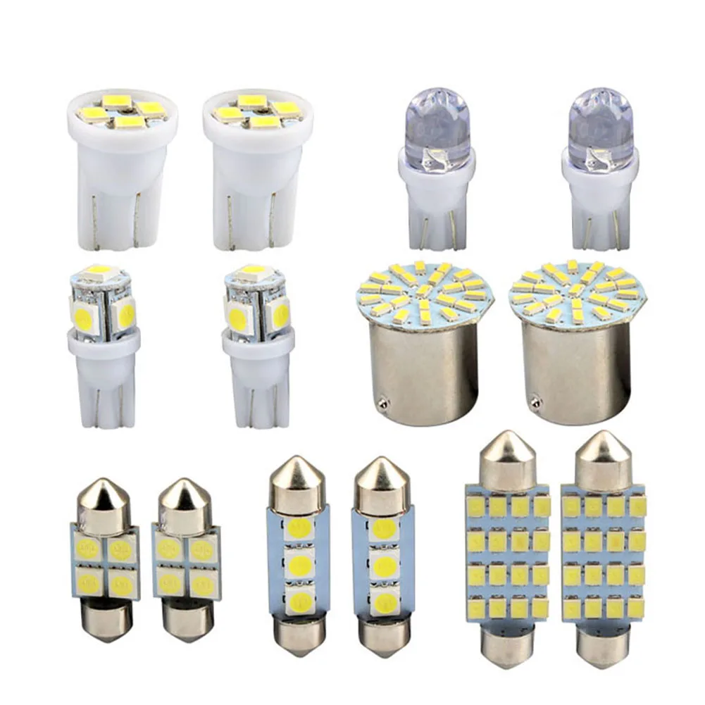 

28pcs Car Interior White Combo LED Map Dome Door Trunk Dome License Plate Light Bulbs T10 White Car LED Reading Light Bulb