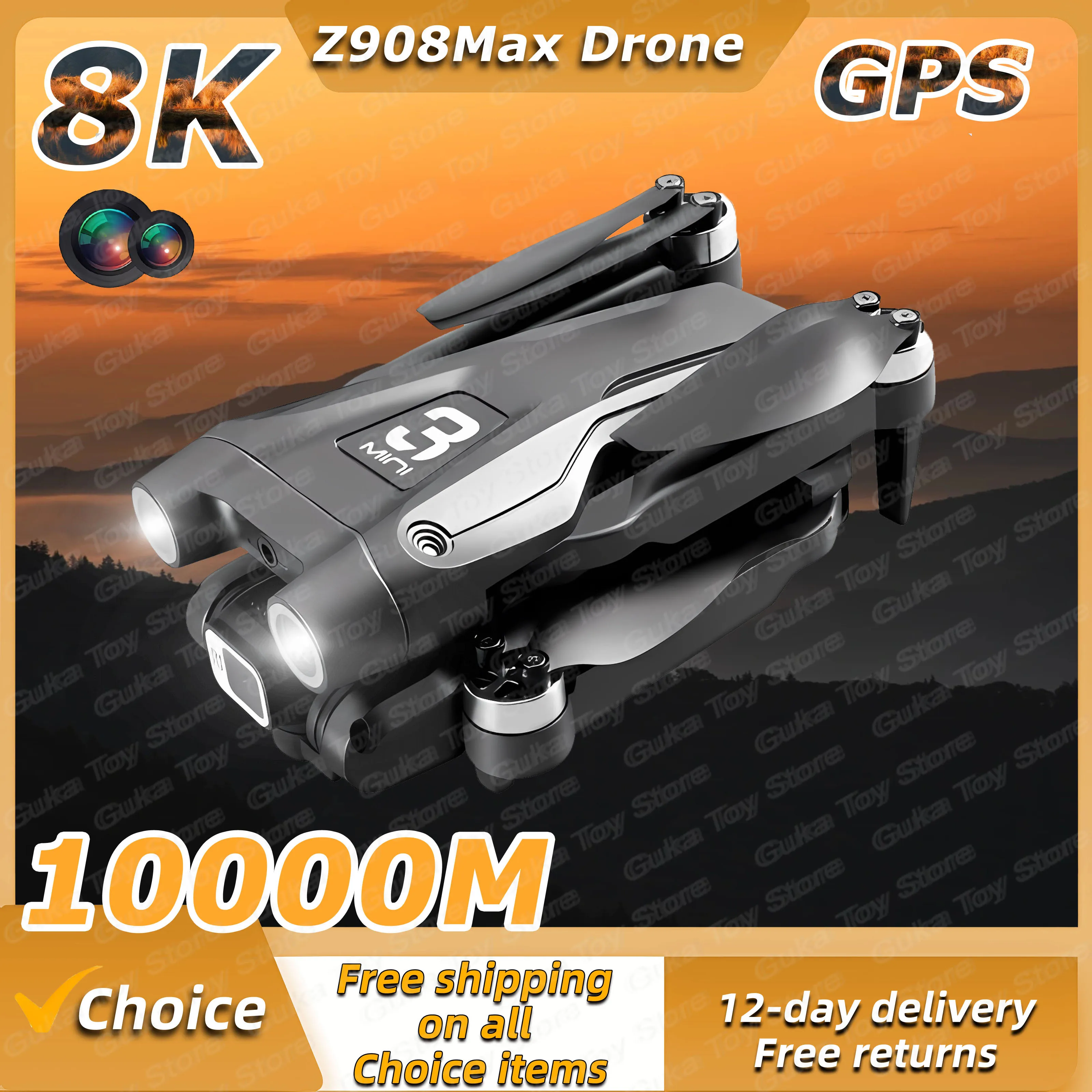 Z908Max GPS 드론, 전문 와이파이 FPV 장애물 회피, 브러시리스 4 축 접이식 RC 쿼드콥터, 8K HD 듀얼 카메라, 10km, 인기