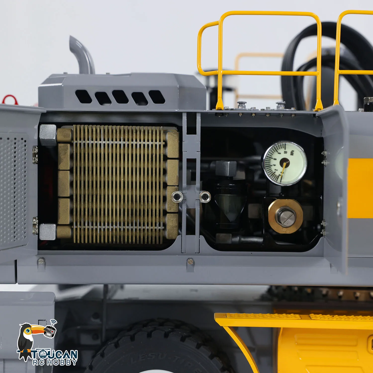 RTR LESU ET30H RC Hydraulic Excavator 1/14 Remote Control Wheeled Digger Vehicle Metal Heavy Duty Machine Light System Model Toy 6
