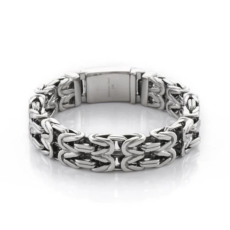 HAOYI 5mm/23mm Geometric Connection Men's Bracelet Jewelry Party Gift Charming Men's Bracelet Gold and Silver Color 5