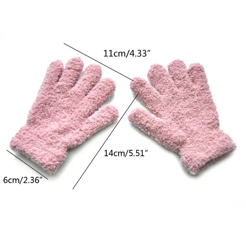 

Y1UB Solid Color Mittens Thicken Gloves Winter Warm Plush Windproof Gloves