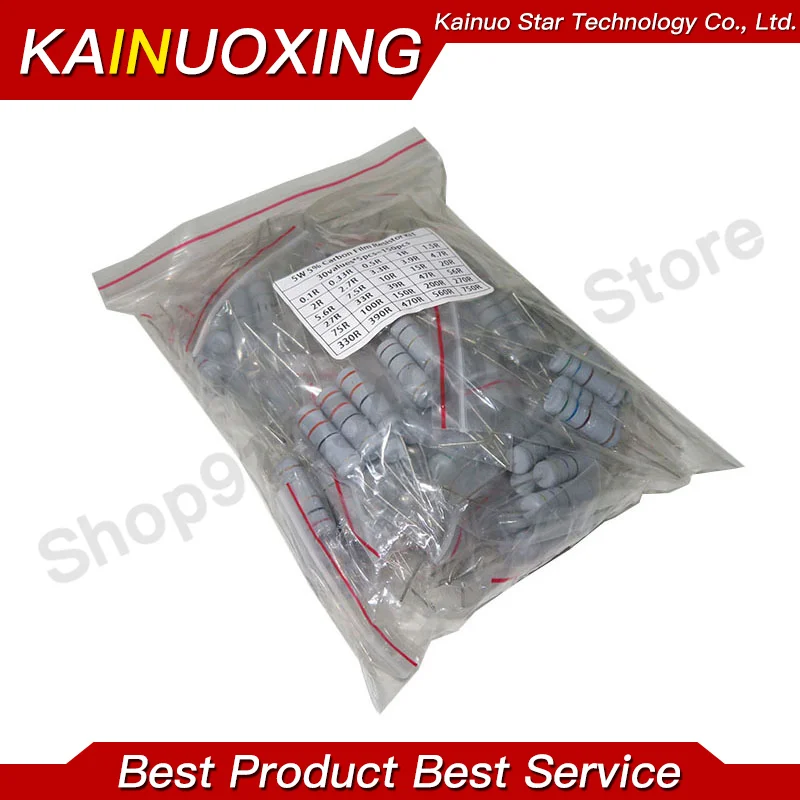 Resistor Kit 150PCS 2W 3W 5W 5% 30values X 5PCS Carbon Film 0.1R-750R ohm 1K-820K