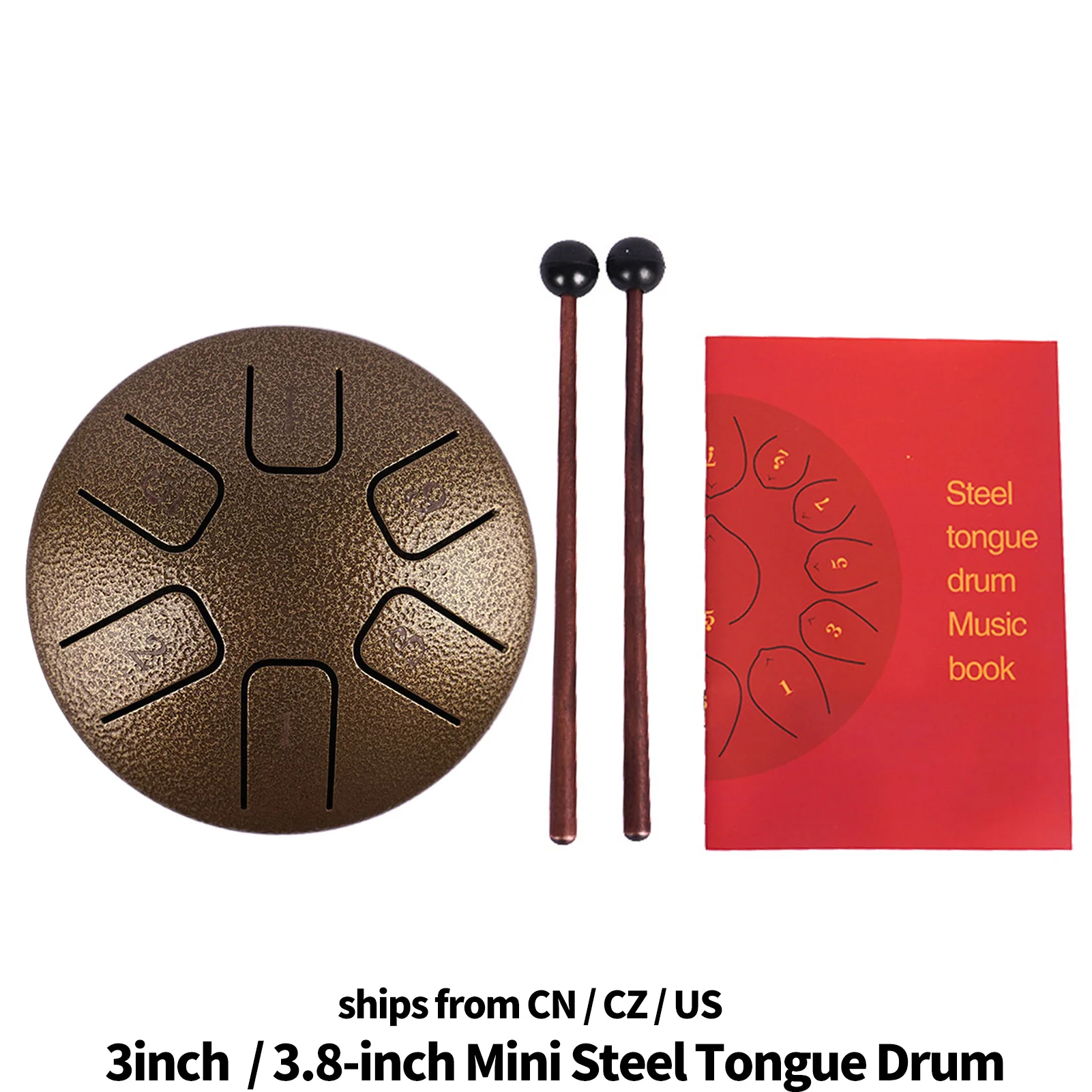 Steel Percussion Instrument Drumstick Steel Tongue Drum Mini 6 Notes