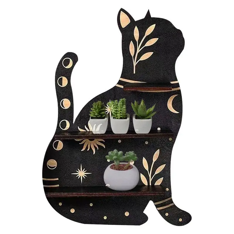 

Cat Wall Crystal Shelf Floating Cat Shelf For Crystals Cute Wall Shelf Crystal Shelf For Crystals Stone Small Plant Art