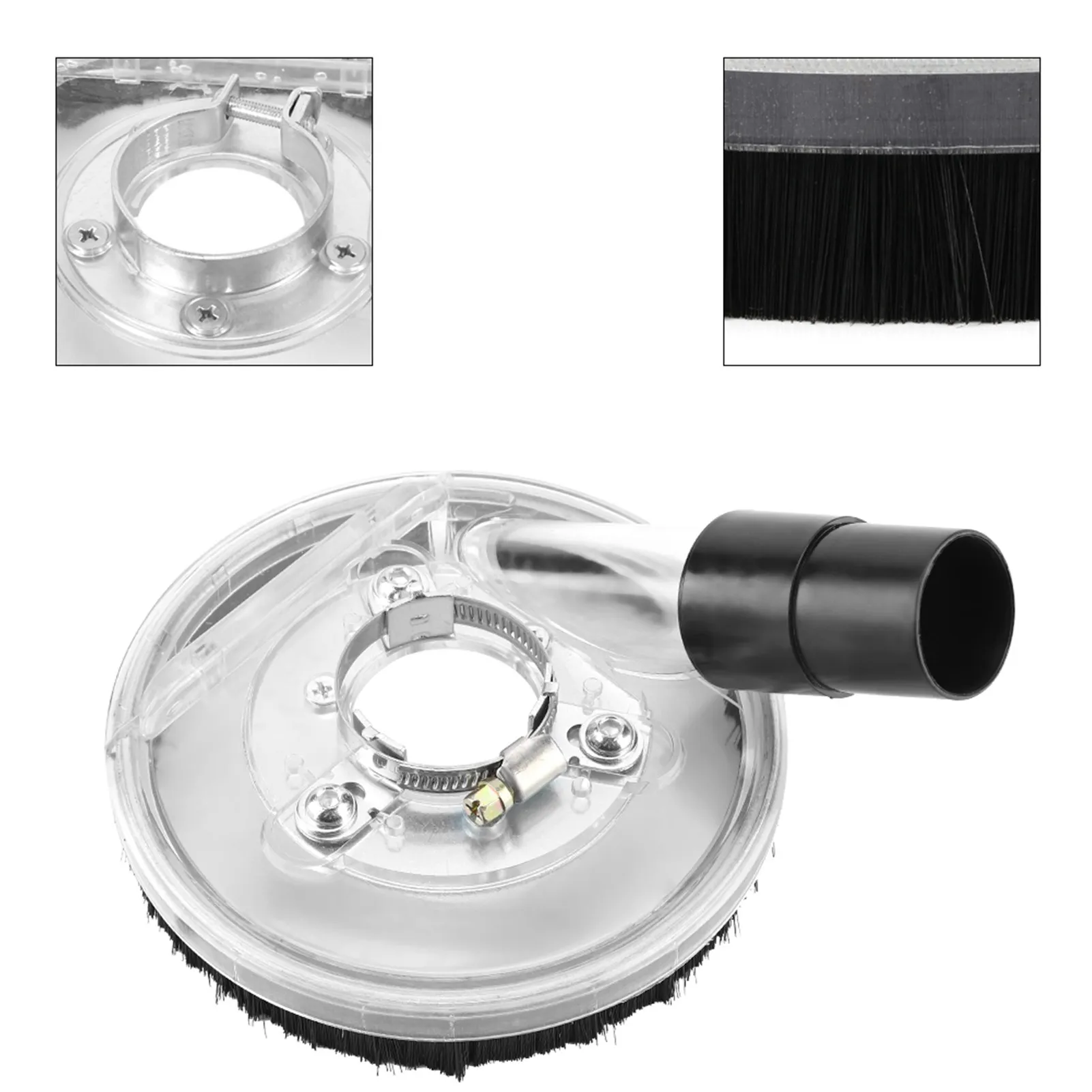 Universal Clear Vacuum Dust Shroud for Handheld Angle Grinders (80-125mm)