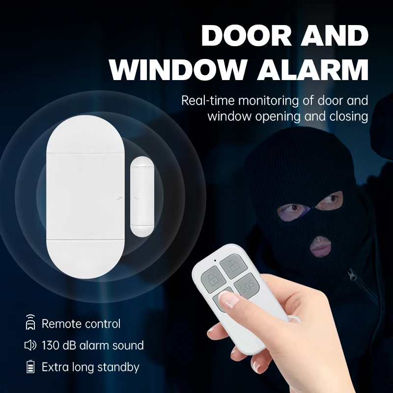 Wireless Remote Entry Alarm System for Home Security - 130dB Door and Window Sensor Kit