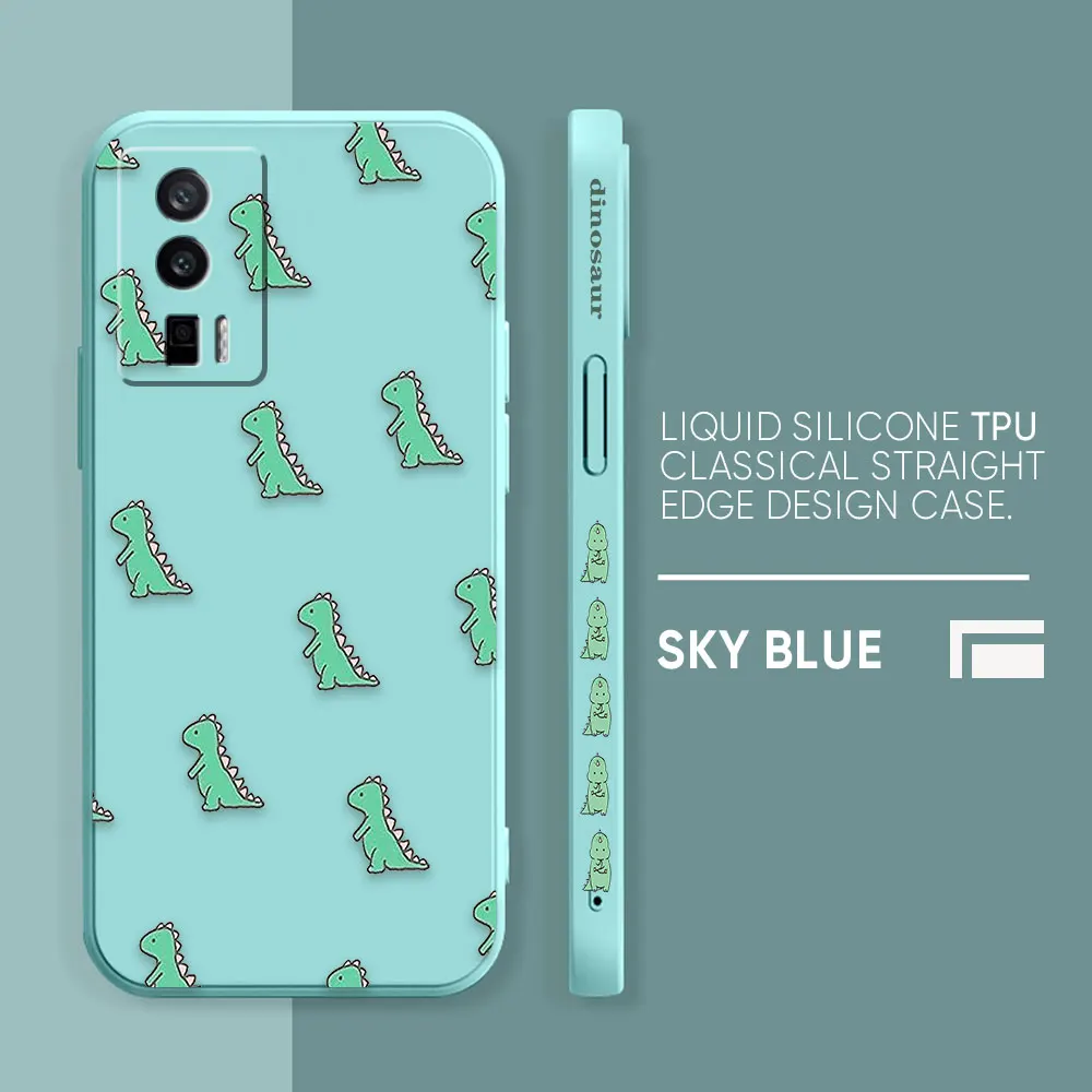 thumbnail image 1 of Case For Redmi K60E K50 K40S K40 K30 K20 10C 9 8A 8 10 Pro 4G 5G Colour Simple Liquid silicone Case Cute Little Cartoon Dinosaur, 1 of 5