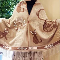 Niche Design Scarf Shawl Fashionable Versatile Cute Cartoon Thickened Double-sided Winter Warm Button Scarf Girls Dual-purpose - Image 5
