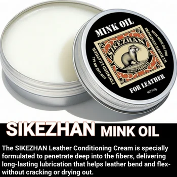 Mink Oil Leather Conditioner Balm for All Leather Products – Natural Odorless Care Cream for Shoes, Boots, Bags, Sofa 2
