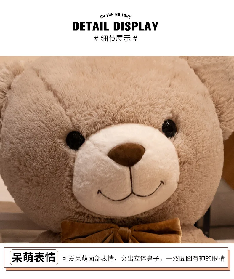 1PC Cute Large Size 90cm Stuffed Teddy Bear Plush Toy Big Embrace Bear Doll Lovers/Christmas Gifts Birthday Gift