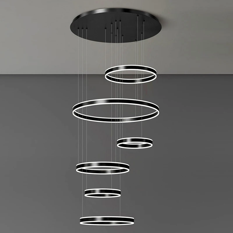 거실용 LED 샹들리에 램프, 실내 조명 링, 천장 램프 걸이식, 현대 가정 장식, 식당 펜던트 램프