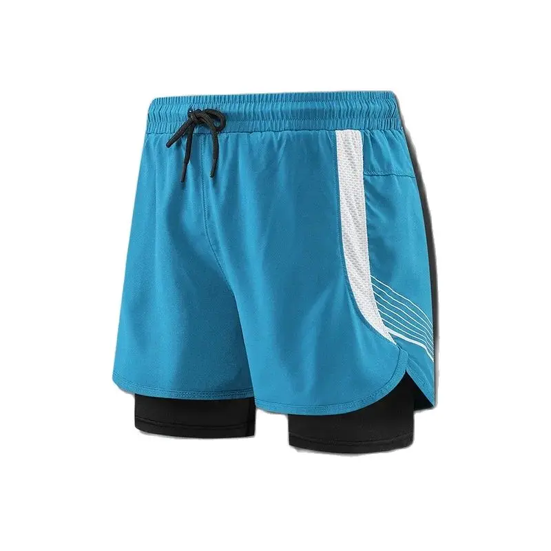 2024 New Running shorts 2-in-1 Double Layer Shorts Men's Fashion Gradient Stretch Sports Shorts For Summer Gym Workout Training