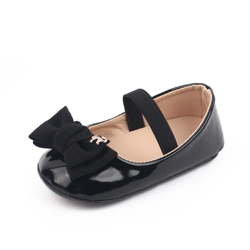 Newborn Baby Girls Shoes Infant PU Leather Big Bow Princess First Walkers Soft Soled Non-slip Footwear Wedding Party Baby Shoes 5