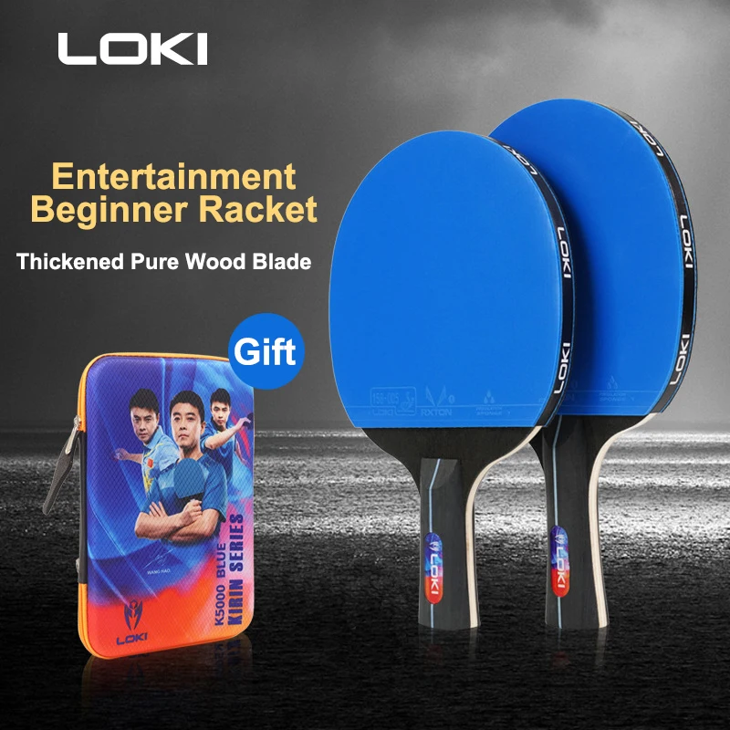 LOKIK50002pcsTableTennisRacketSetPoplarWoodBladePingPong