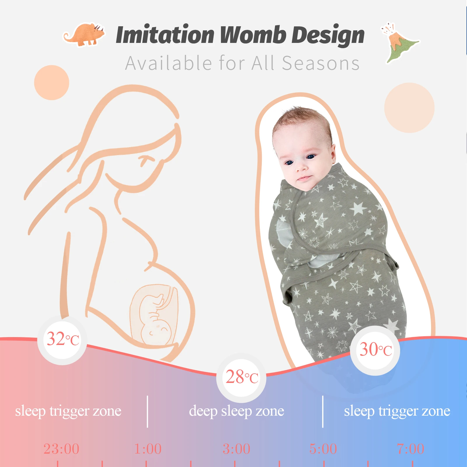 baby sleeping bag newborn envelope cocoon wrap swaddle soft 100% cotton 0-6 months sleep blanket baby stuffed pillow