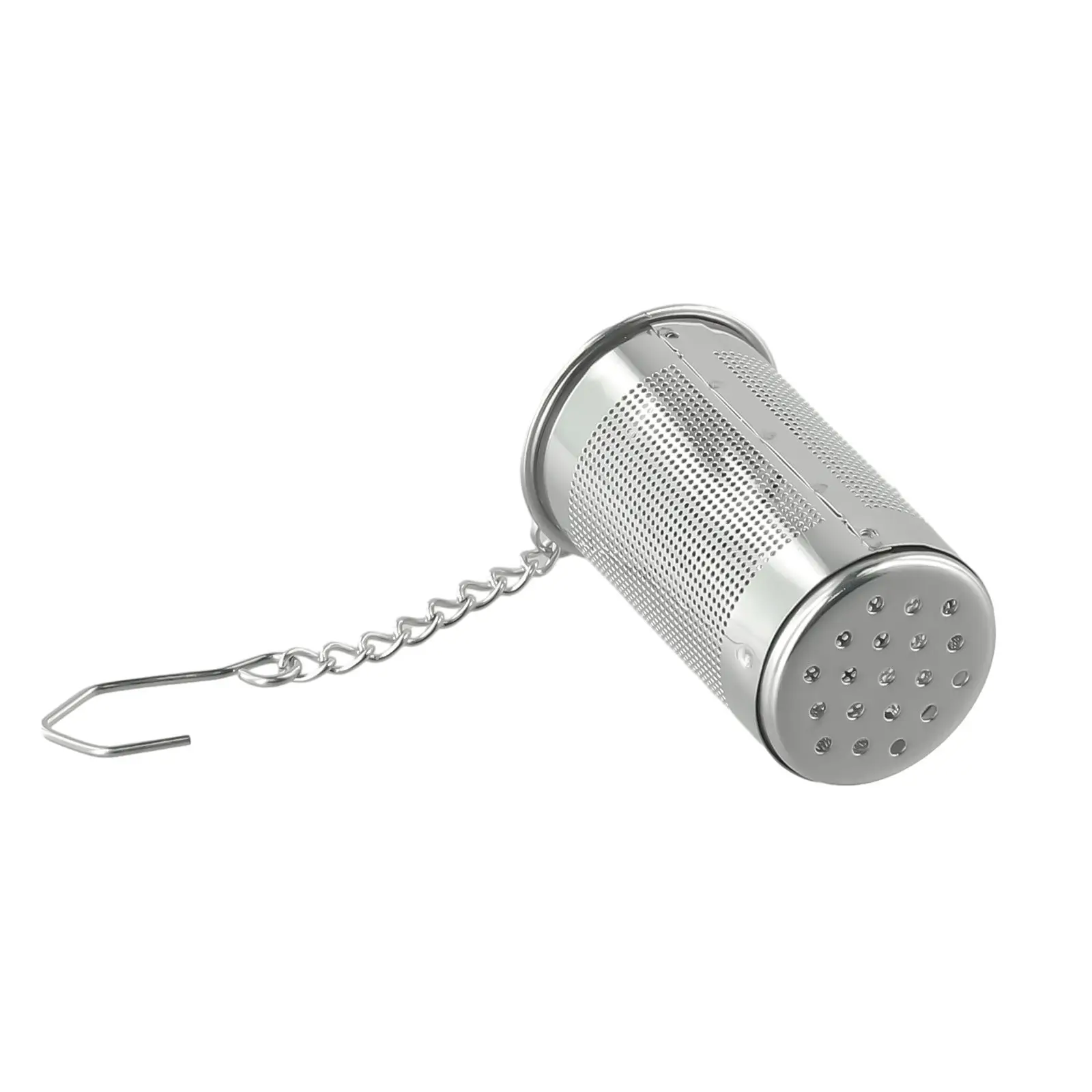 

1Pcs Cylindrical Tea Infuser With Chain Hook Tea Ball Strainers 304 Stainless Steel Mesh Filters Loose Leaf Tea Spice Filter