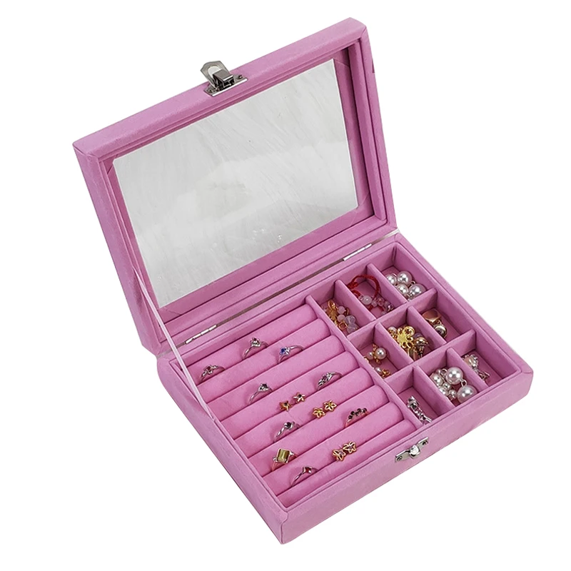 

Fashion Portable Business Jewelry Organizer Display Holder Boxes Bracelet Necklace Earrings Rings Stud Ornament Lipstick Storage