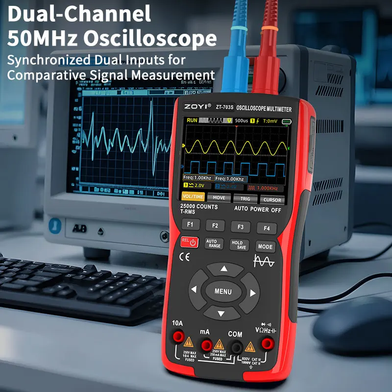 ZOYI ZT-703S 3 in 1 Oscilloscope Multimeter with 3.5 Inch IPS
