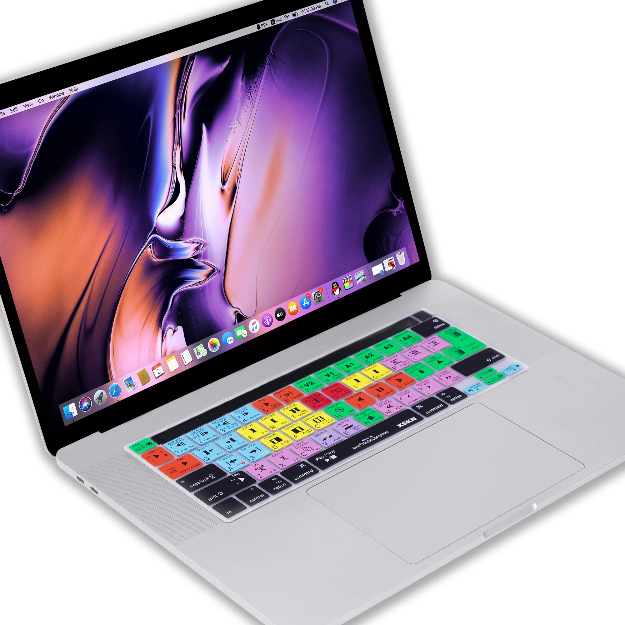 XSKN Avid Media Composer Keyboard Cover For MacBook Pro Touch Bar Models - Shortcuts Printed On Keys