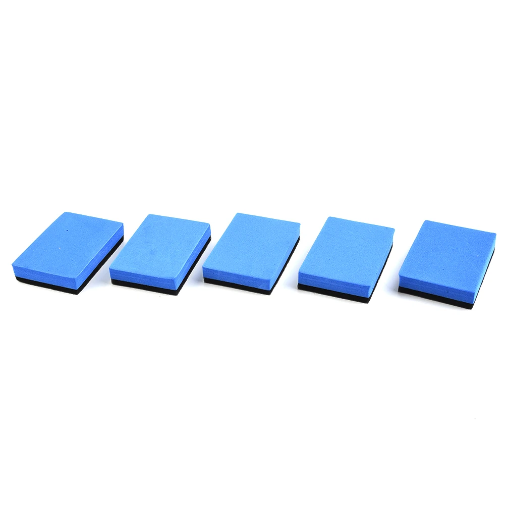 

Polishing Pads 5Pcs Ceramic Waxing Rectangle Blue+Black 7.5*5*1.5cm Car Coating Sponges Glass Applicator Supplies Durable