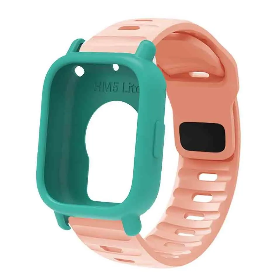 Silicone Strap & Bumper Cover for Smartwatch - Sporty Replacement Wristband Protector