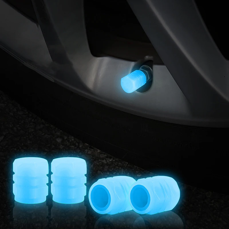 Universal Fluorescent Luminous Tire Valve Stem Caps Car Tire Valve Caps Beautiful Two in one