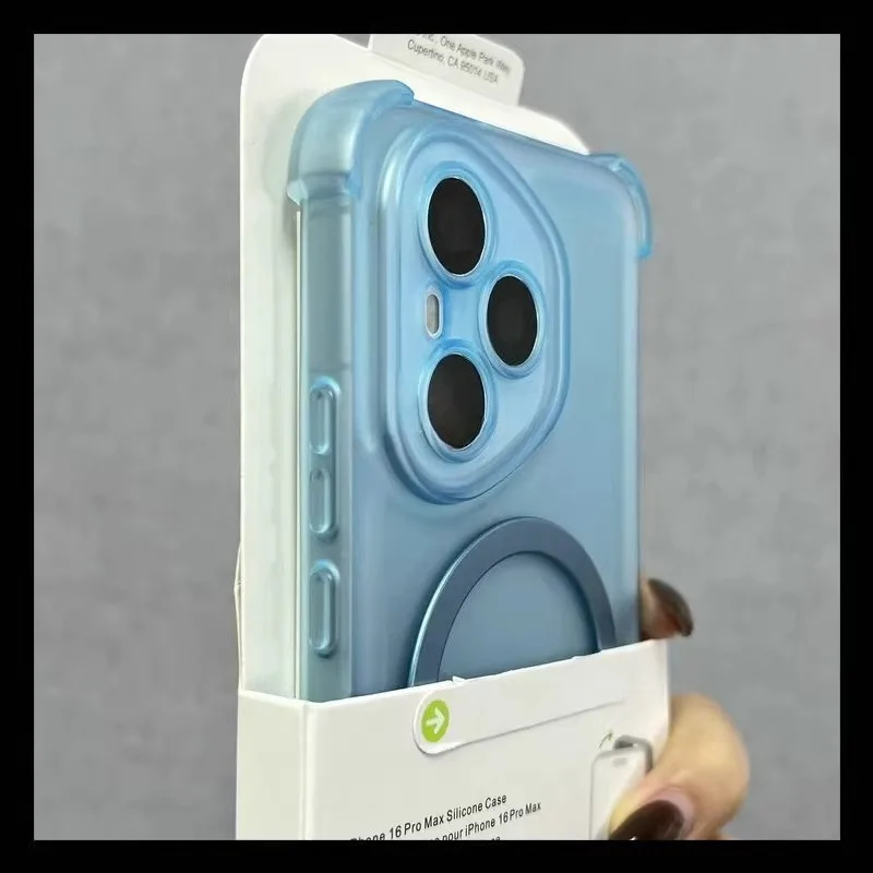Airbag Shockproof Magnetic Wireless Charging Clear Phone Case with Magsafe