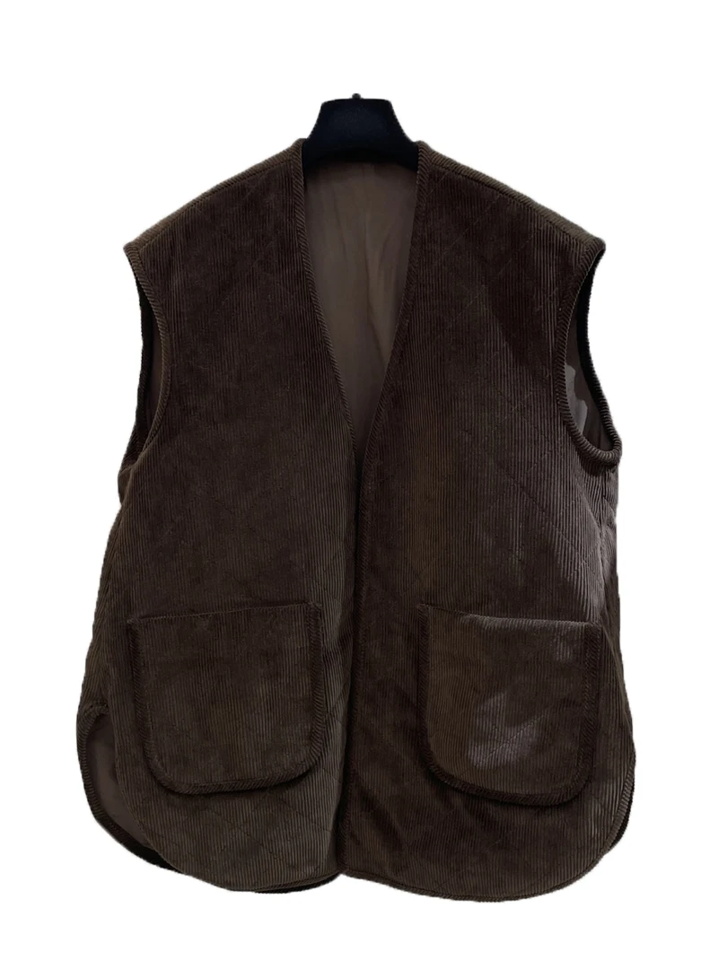

Corduroy vest jacket casual fashion 2024 fall new 1110