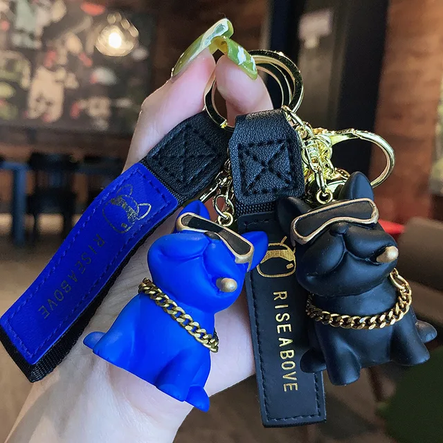 Fashion Cigar French Bull Dog Key Chain PVC Keychain Strap Pendant For  Women Bag Car Keyring Accessories Keys Holder Organizer - AliExpress